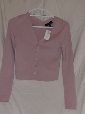 Banana Republic Light Pink Ribbed Button-Up Cardigan